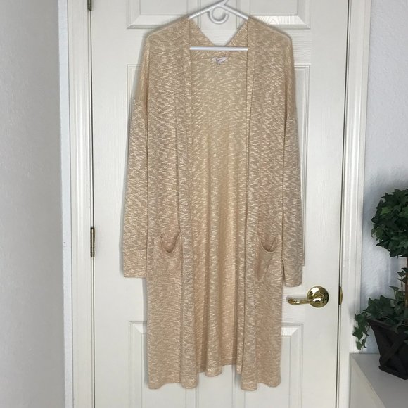 Candie's Sweaters - Candie's Lightweight L/S Duster Cardigan | Tan | X-Large
